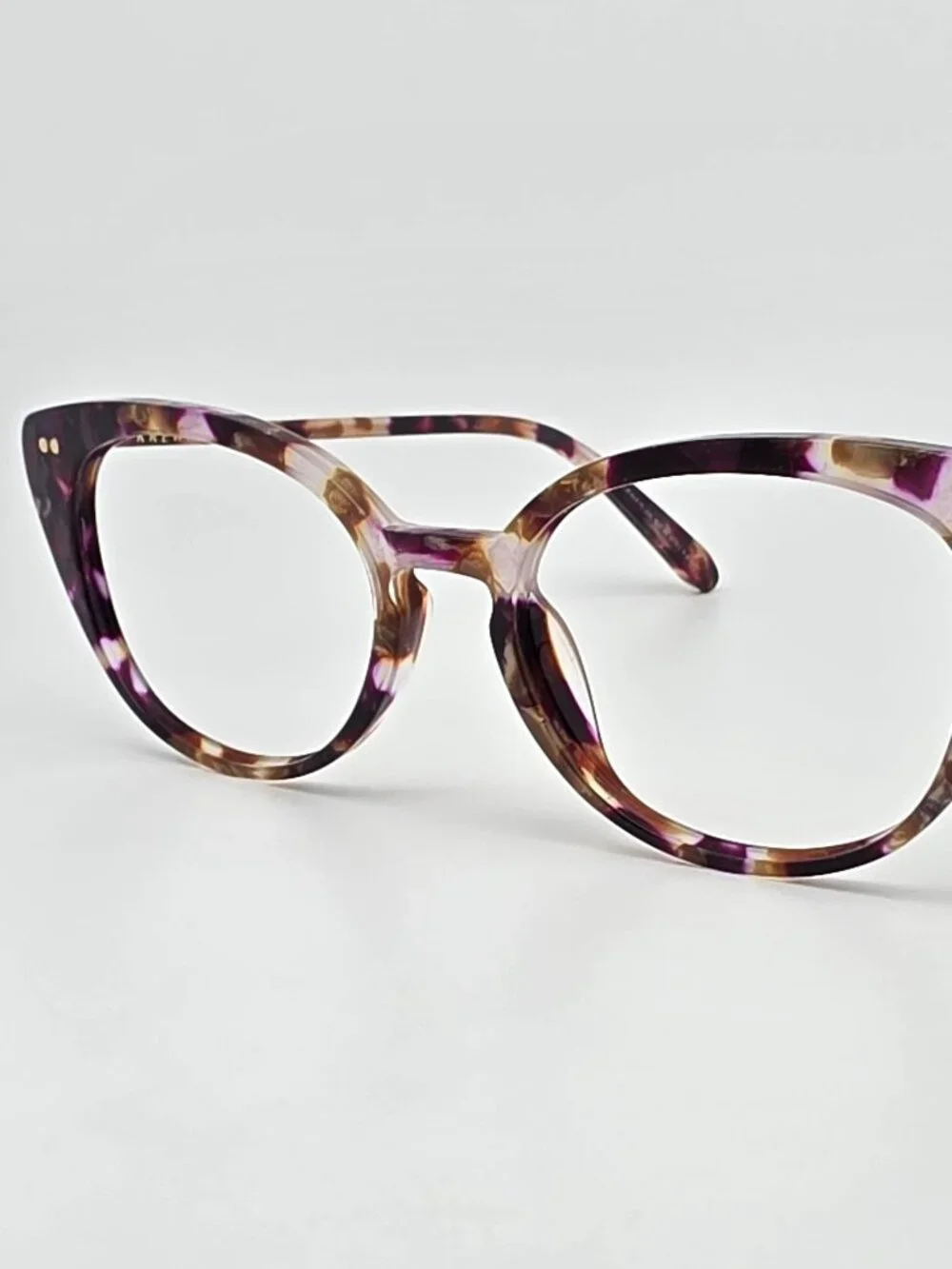 Krewe Optical Emma Stardust Purple Tortoise Cat Eye Eyeglasses Frame 50-18-138